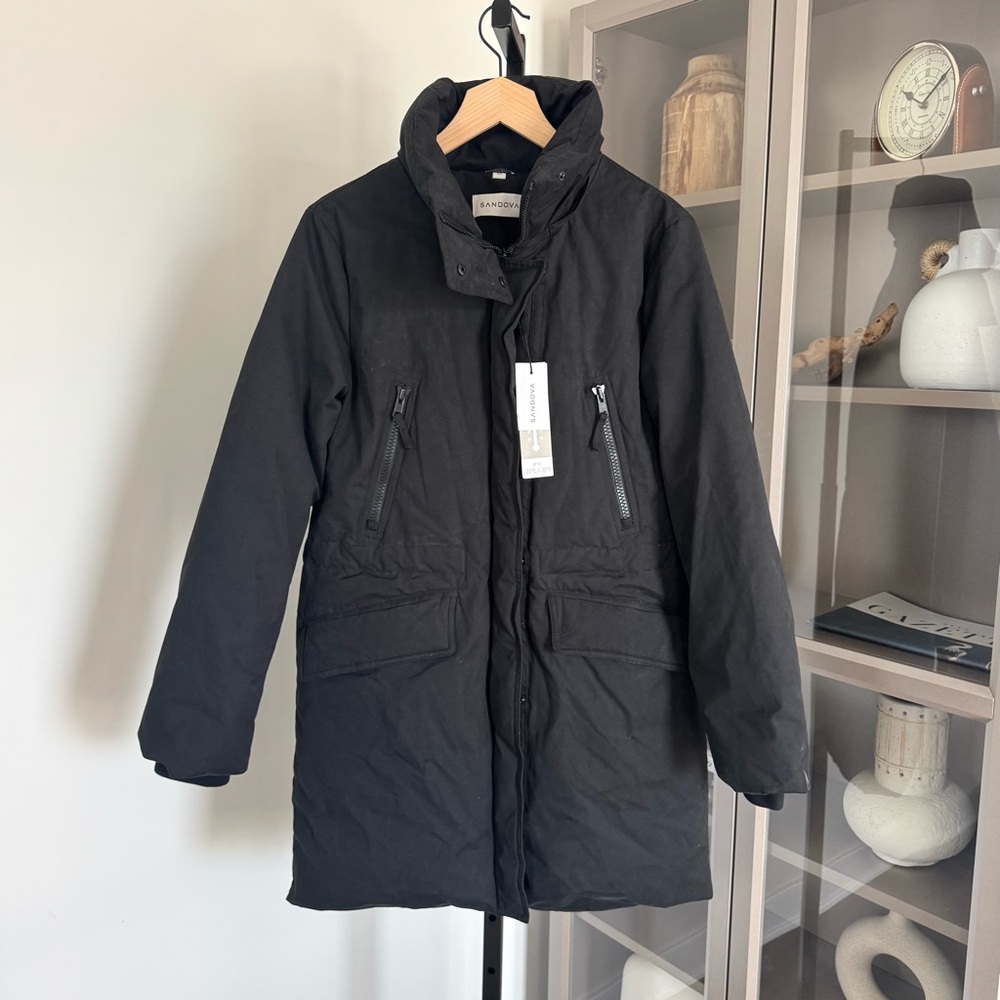Sandoval Veronika Black Down Filled Long Coat Small NEW Parka Winter Jacket